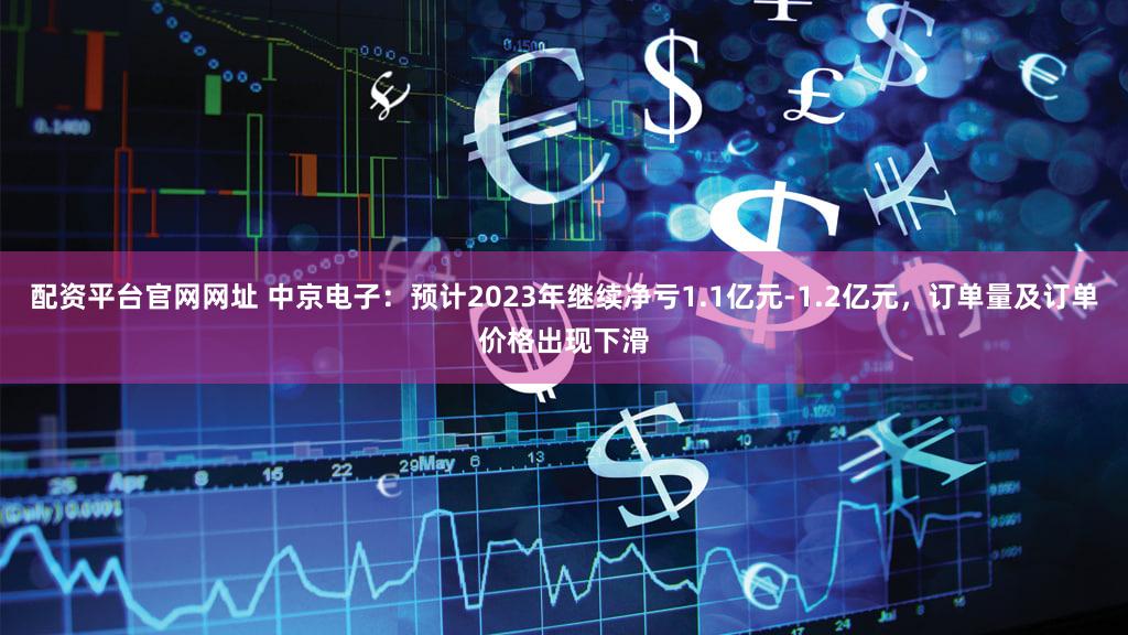 配资平台官网网址 中京电子：预计2023年继续净亏1.1亿元-1.2亿元，订单量及订单价格出现下滑